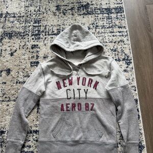 Aeropostale Gray Crewneck Hoodie with Pink Lettering